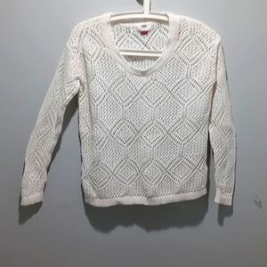Old Navy crocheted white sweater, size S